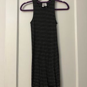 Black and white striped dress